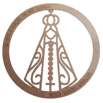 Mandala/Placa Decorativa/ Quadro Decorativo Nossa Senhora Aparecida em mdf crú
