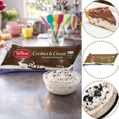 2 RECHEIO ARTESANAL CREME COOKIES & CREAM 1,01KG VABENE (CHOCO)