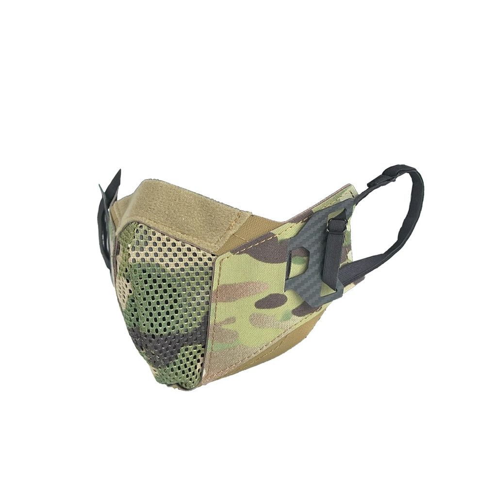 Máscara de malha DMGEAR para airsoft, máscara de meio rosto, confortável e ajustável, escudo de proteção facial tático