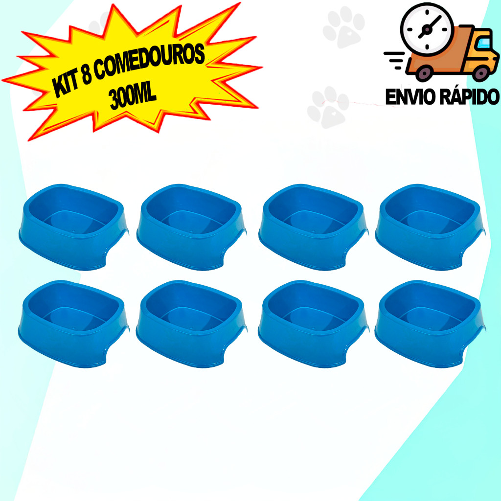 Kit 8 Comedouro Bebedouro Cachorro Gato 300ml Pet Shop Água ou Ração · foto 2