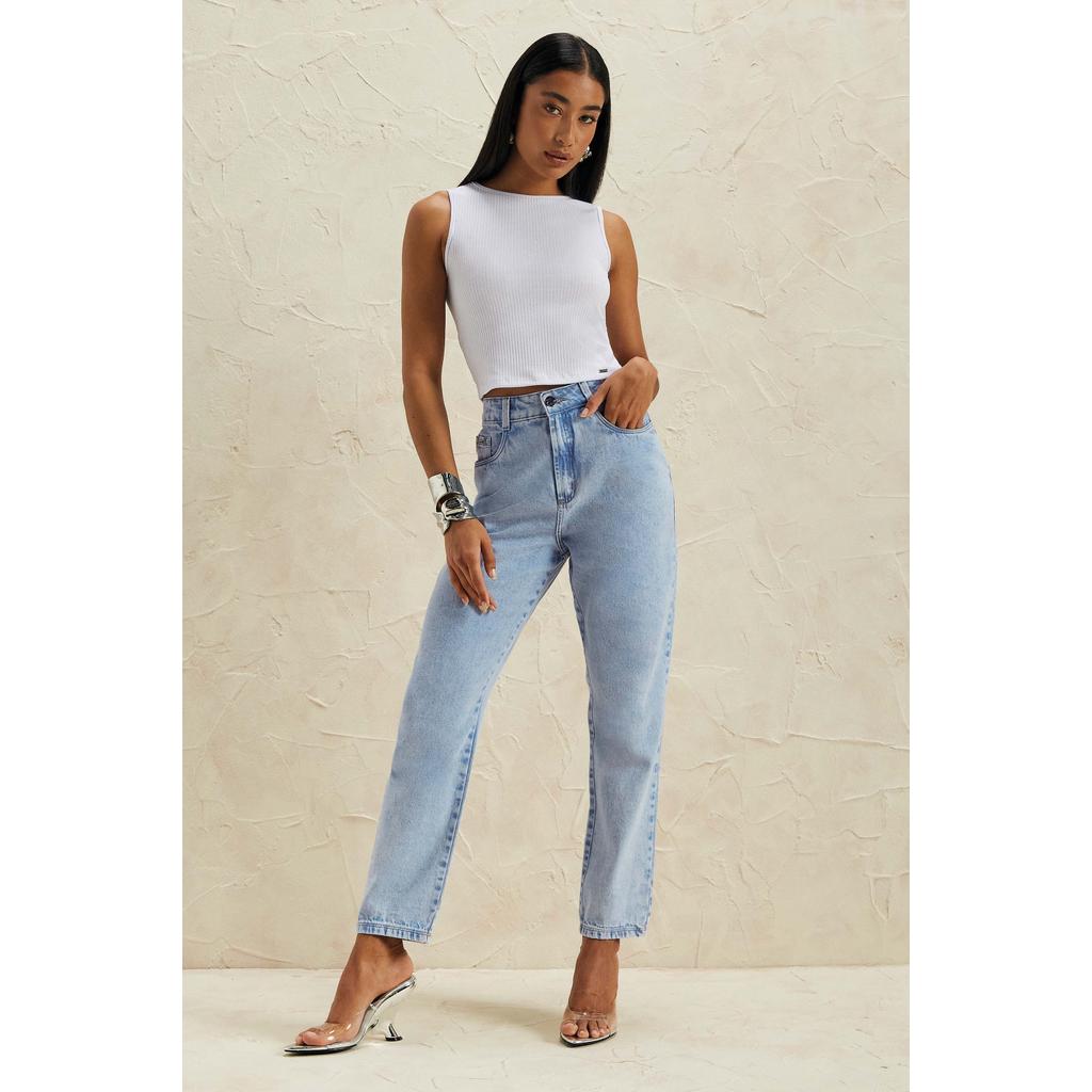 Calça Feminina Slouchy Jeans Marialícia Azul