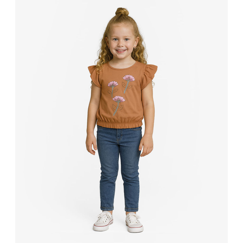 Blusa Infantil Manga Curta Infinita Cor Laranja em Oferta na Shopee