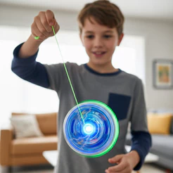 Ioiô Infantil com Luz LED Colorido - Yoyo super resistente que acende ao rodar