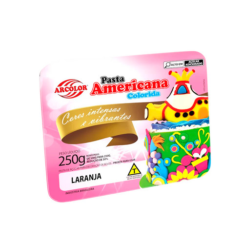 Pasta Americana Laranja 250g Sabor Limão Arcolor
