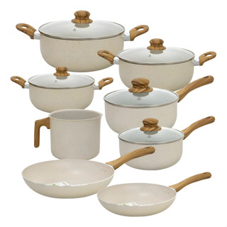 Jogo Panelas 8 Peças Revestimento Cerâmico Sahara Casambiente em Oferta na Shopee