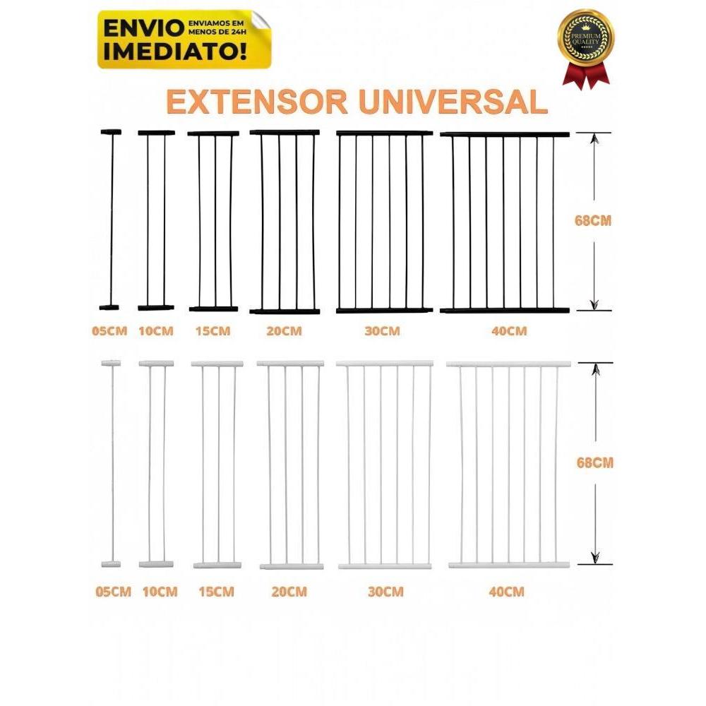 Extensor Universal Prolongador Portão Pet Cachorro Criança Bebê Proteção Grade 68cm de Altura