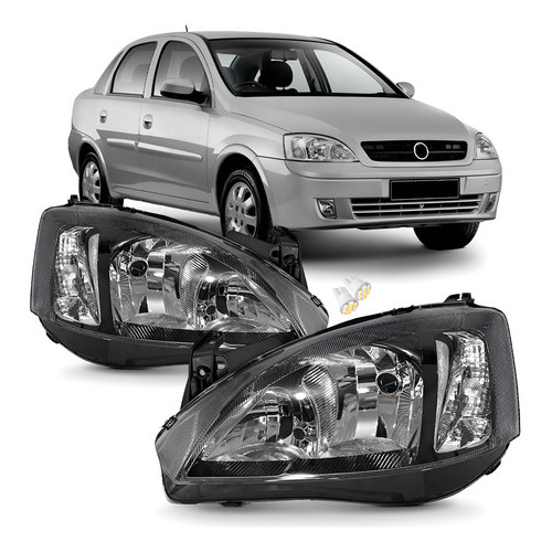 Par Farol Corsa Montana 2003 2004 2005 06 2012 Mascara Negra