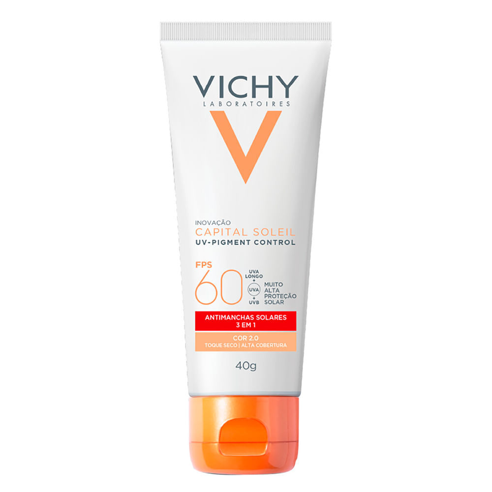 Protetor Solar Vichy Capital Soleil UV-Pigment Control FPS60 Cor 2.0 40g em Oferta na Shopee