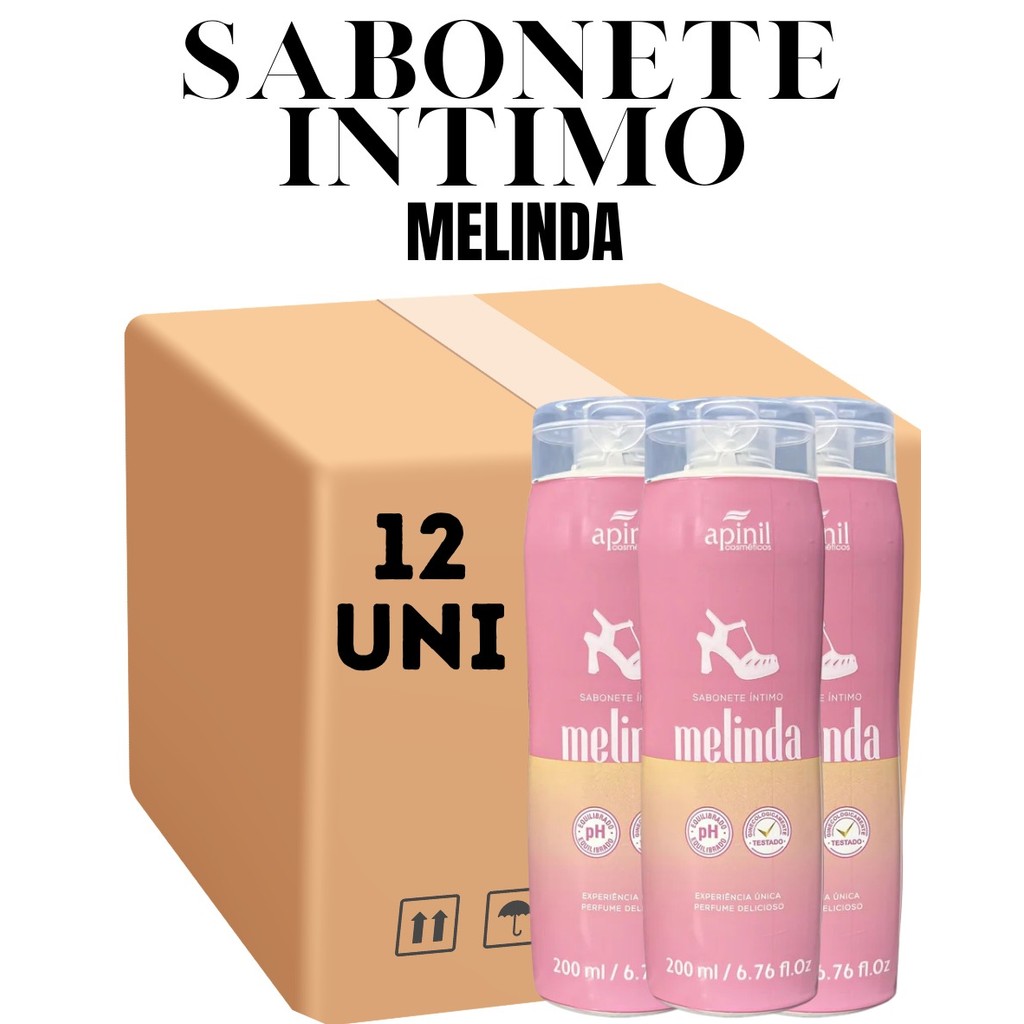 Kit 12 Unidades Sabonete Feminino Íntimo Apinil 200ml Melinda