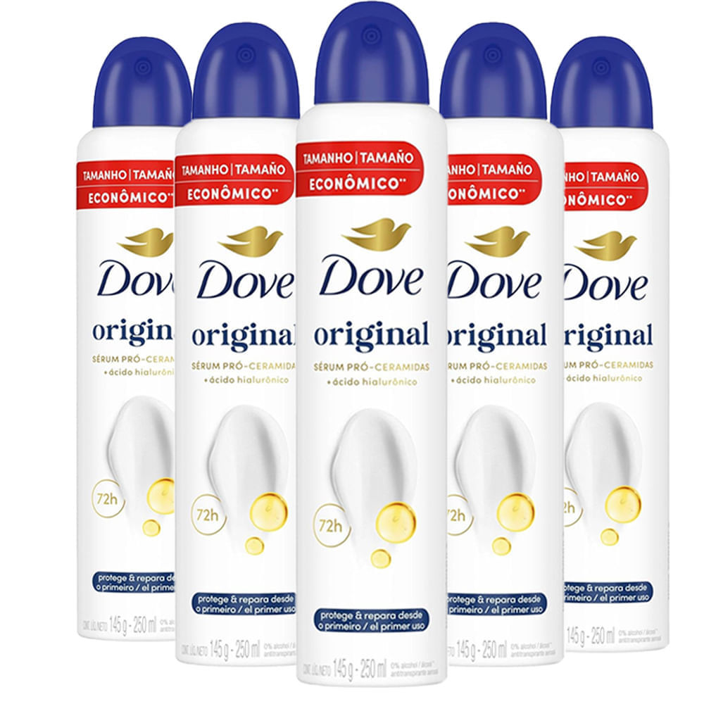Kit Desodorante Aerosol Dove Original 250ml - 5 unidades em Oferta na Shopee