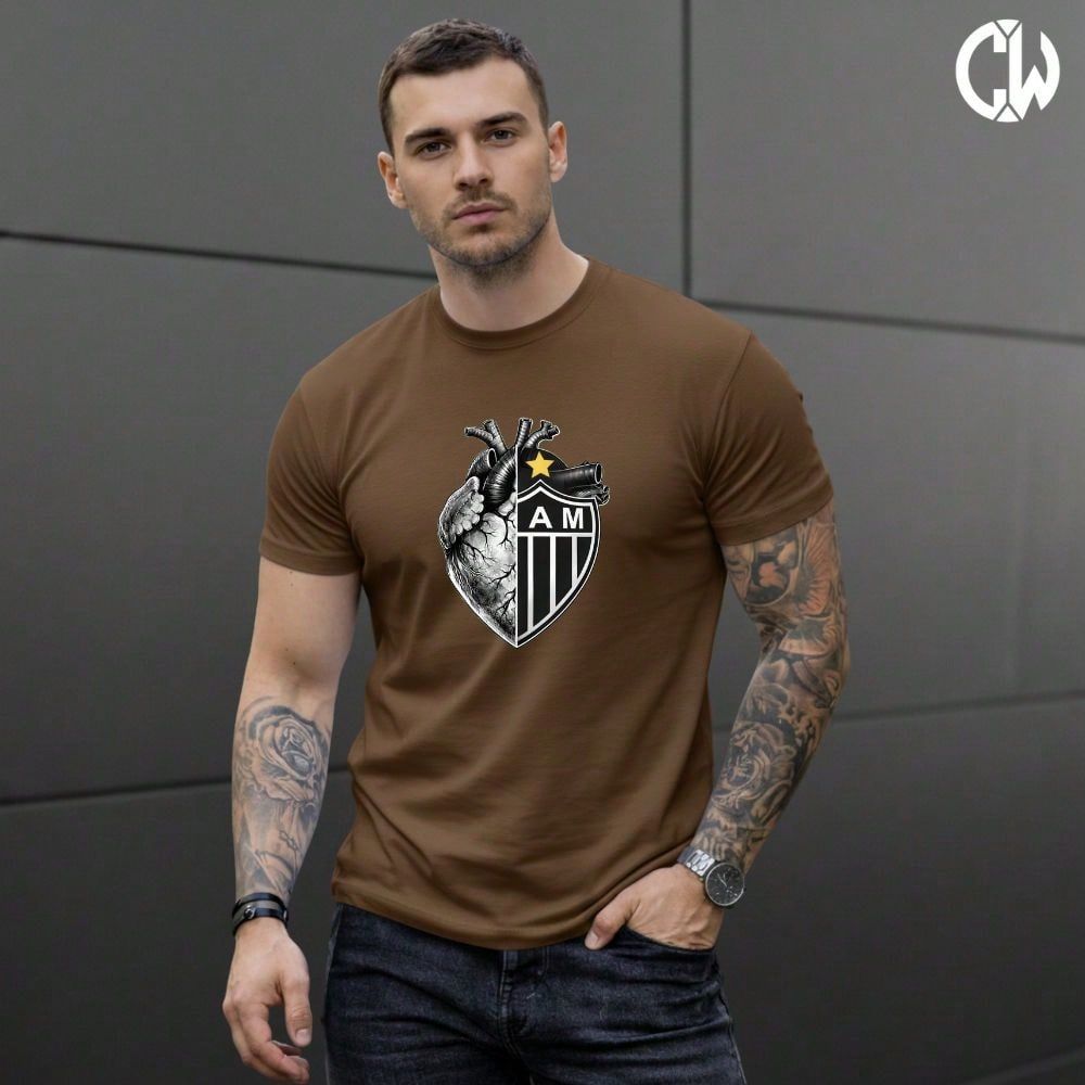 Camiseta Camisa Futebol Coração Atlético Torcedor Lançamento 100% Algodão