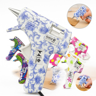 Pistola De Cola Quente Bico Fino Bastão 7,5mm Com Estampas Coloridas Tomada Inmetro Bivolt em Oferta na Shopee