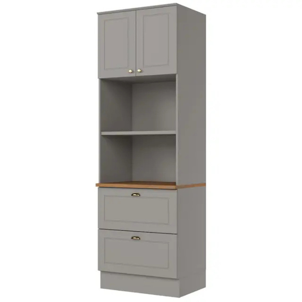 Torre Quente 2 Nichos para Forno 2 Portas 2 Gavetas MDF Americana Henn