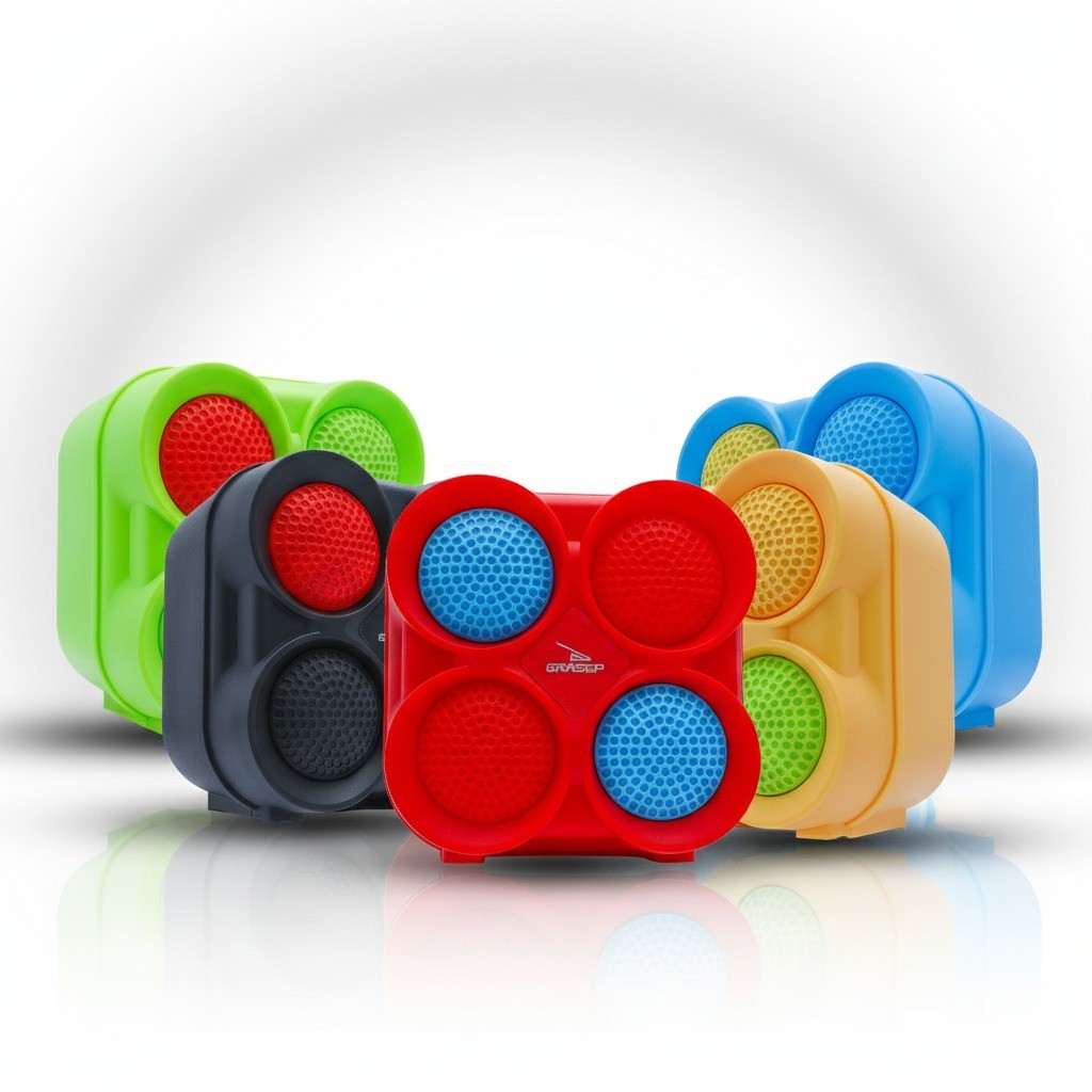 Caixa de Som Bluetooth Compacta 8W com LED Colorido Som Potente Rádio FM Entrada USB AUX SD Portátil