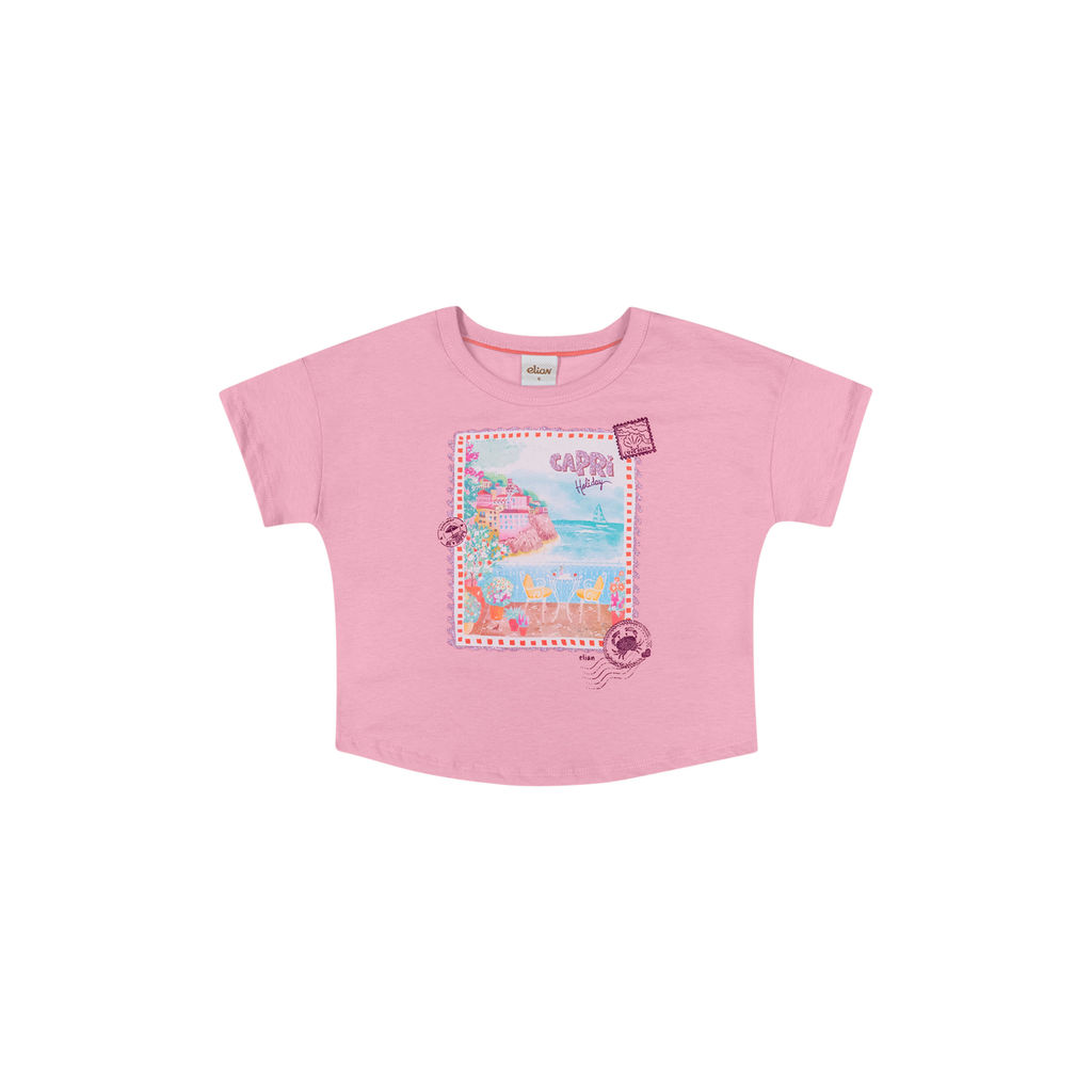 Blusa Infantil Menina Brilho Stamp Elian Rosa — imagem 2 de 2