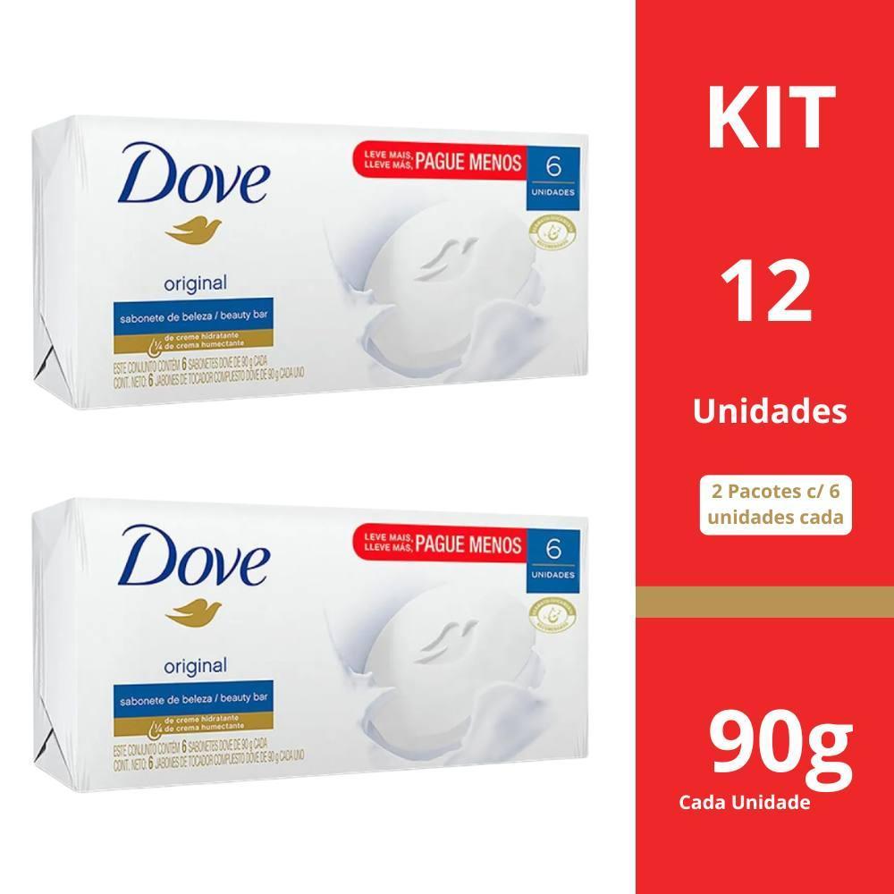 Kit 2 Pacotes de Sabonetes Dove Original c/6un de 90g Cada