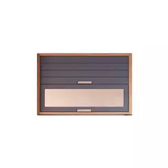 Armário Aéreo p/ Cozinha Eloise 2 Portas Basculante c/ Vidro Reflecta 120cm Freijo/Titanium - MGM