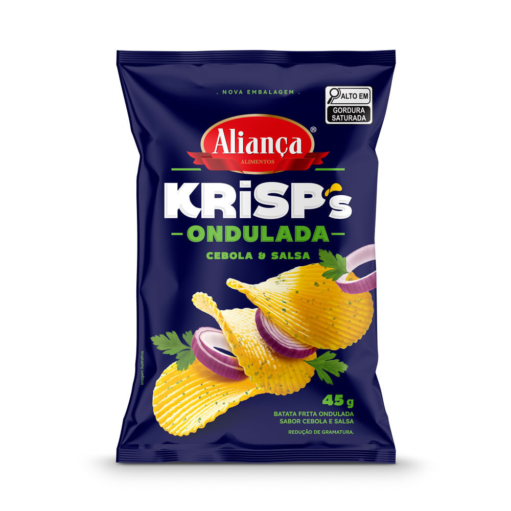 Batata Aliança Krisps Ondulada Cebola e Salsa 45g