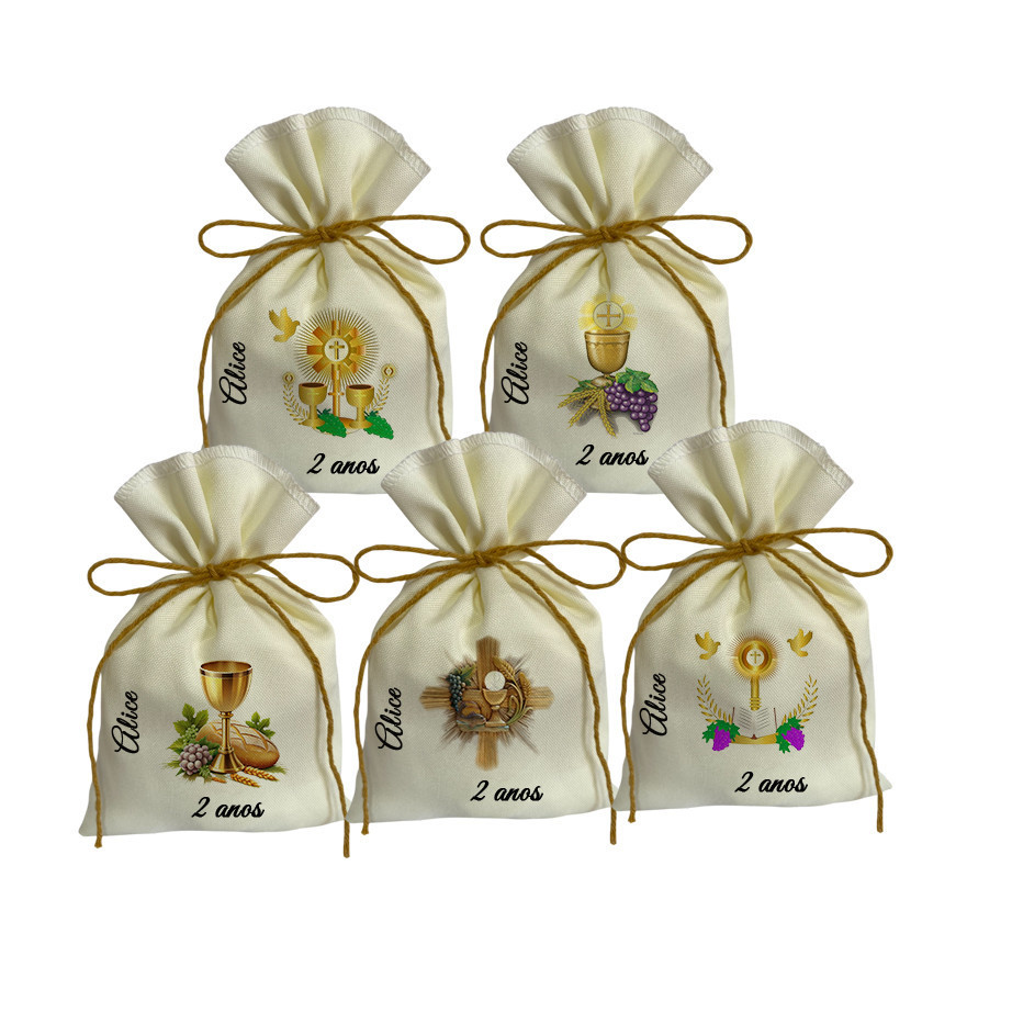 Saquinhos Lembrancinhas Personalizados Minha Primeira Comunhao Eucaristia Igreja