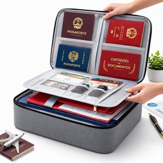 Bolsa Pasta Organizador De Documentos Vários Compartimento Trava Com Segredo Passaporte Porta Cartão em Oferta na Shopee