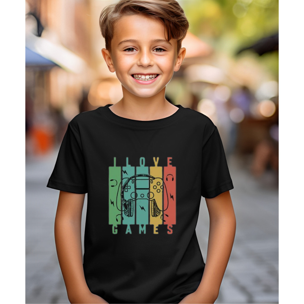 Blusa Infantil Menino Desenho Gamer Camisa Casual Estampada Masculina