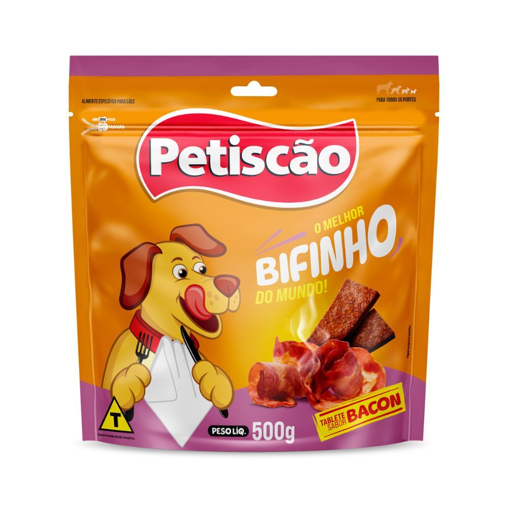 Bifinho Petiscão Tablete sabor Bacon 500g em Oferta na Shopee