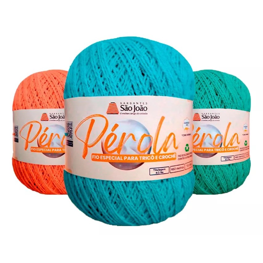Linha Pérola Novelo 460 metros Fio especial para crochê em Oferta na Shopee
