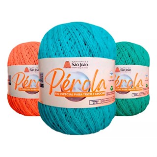 Linha Pérola Novelo 460 metros Fio especial para crochê em Oferta na Shopee