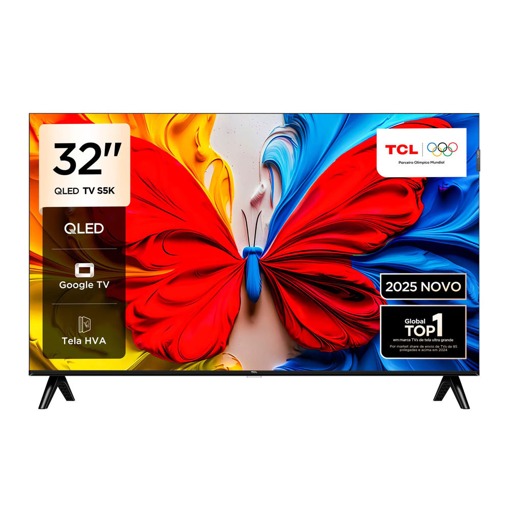 Imagem Smart TV 32 Polegadas FHD 32S5K QLED Dolby Audio TCL