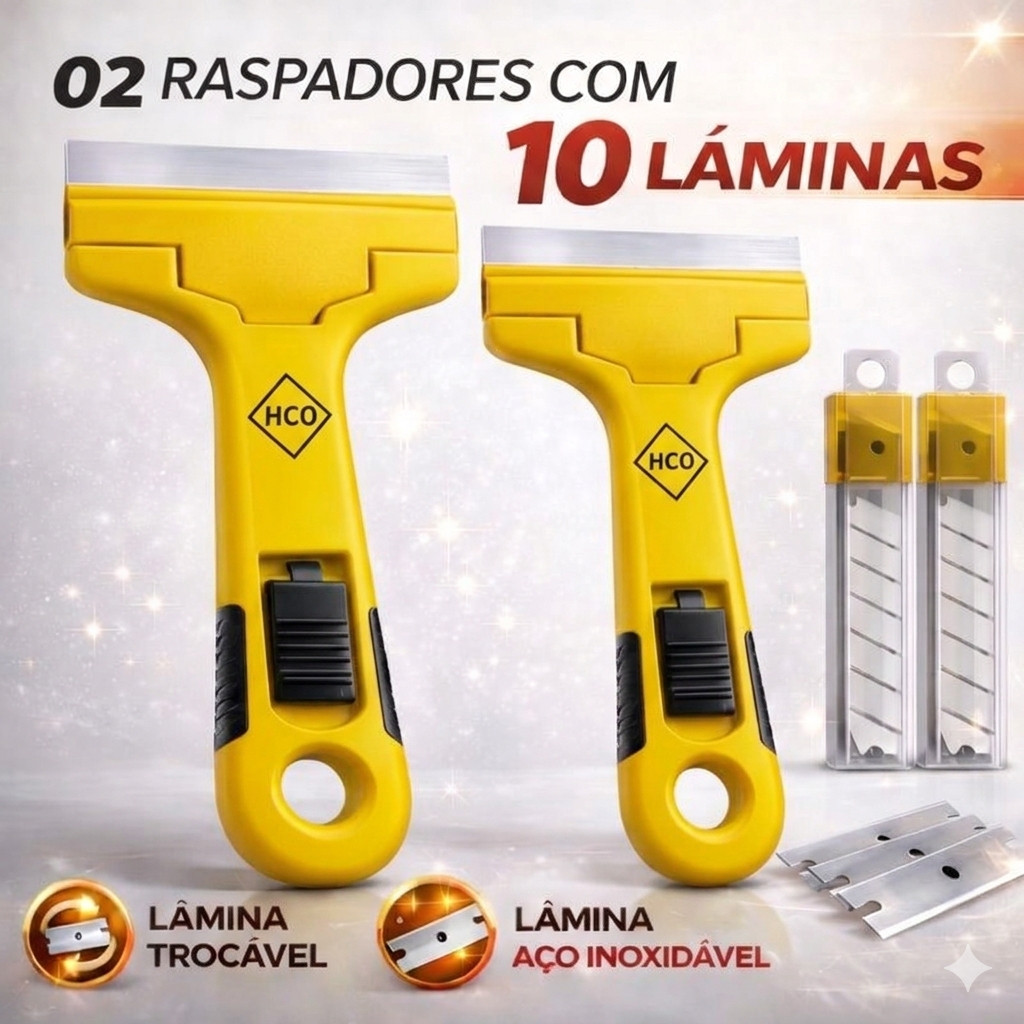 Raspadores Multiuso Para Limpar Box Com 5-10 Lâminas Profissional/Vidro Piso Cerâmica Azulejo