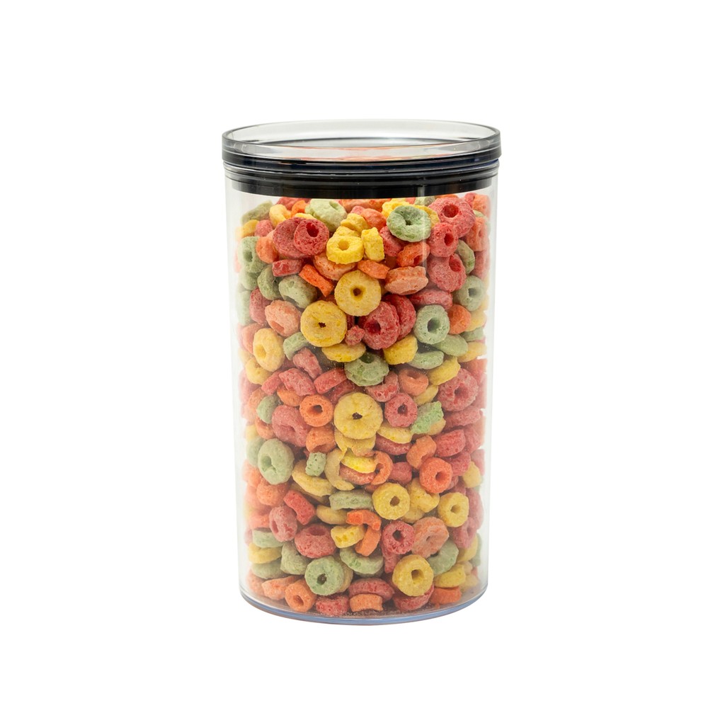 Pote de acrílico 1,2L com tampa hermético redondo - Tüd