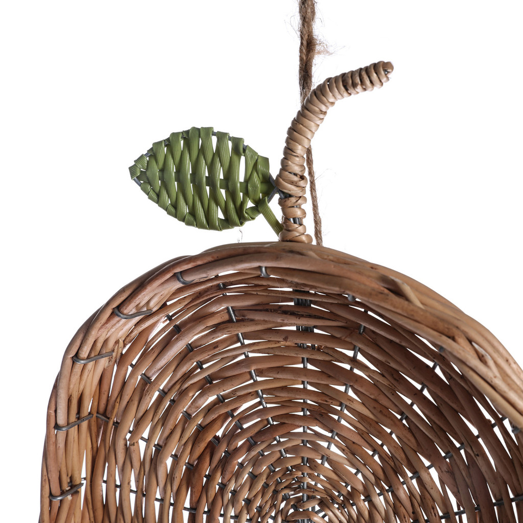 cesto organizador de parede pera 25cm com textura palha rattan - Oikos — imagem 2 de 2