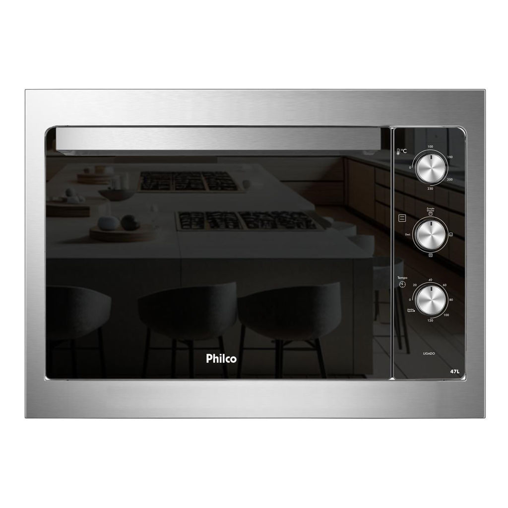 Forno Elétrico de Embutir Philco 47L Inox Esmaltado PFE47E em Oferta na Shopee