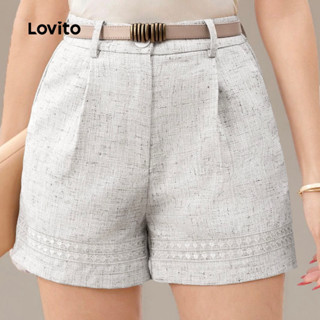 Lovito Shorts Casuais com Renda para Primavera/verão Shorts para Mulheres LK2ED1606 em Oferta na Shopee