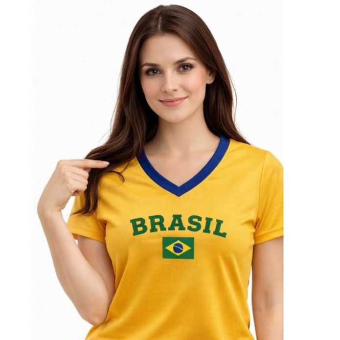 Camiseta Copa 2026 Baby look Slim Fit nas Cores do Brasil do P ao GG Super Confortável com Preço Imperdível