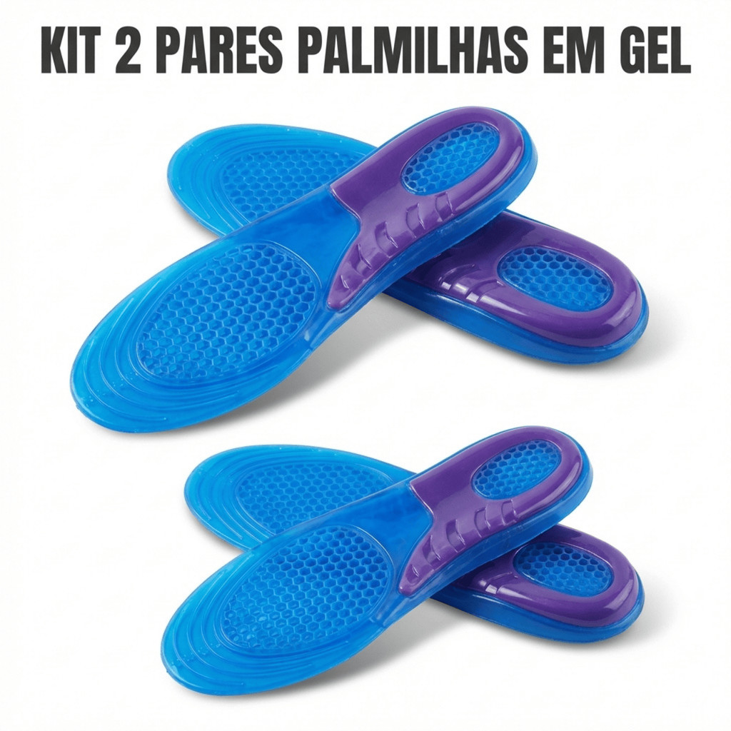 Kit com 2 Pares de Palmilha Ortopédica em Gel Para Várias Horas de Trabalho Alivia Dores Confortável em Oferta na Shopee