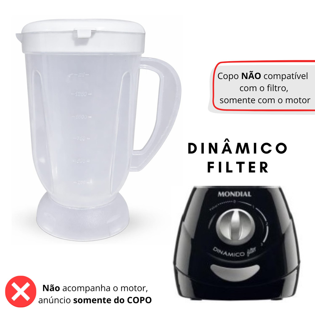 Copo Completo Para Liquidificador Mondial Dinâmico Filter 1500ml