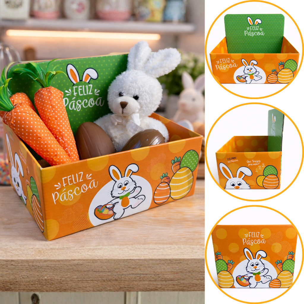 5 CAIXA CESTA PÁSCOA DISPLAY PÁSCOA 20,5X13,5X9 PS423 (JR) em Oferta na Shopee