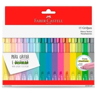 Kit Caneta Marca Texto Grifpen Faber Castell Estojo 15 cores em Oferta na Shopee