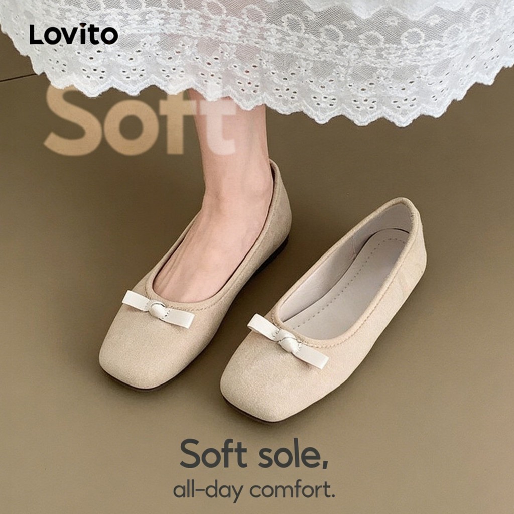 Lovito Sapatos Mary Jane Estilo Bailarina Com Design Casual Para Mulheres LFAS5024 em Oferta na Shopee
