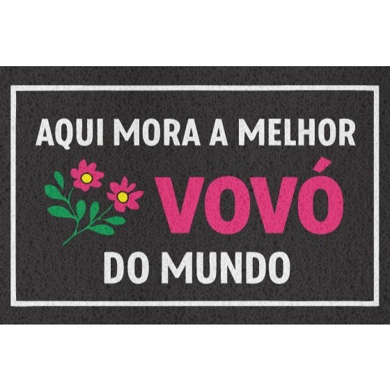 Tapete Capacho 60x40 Aqui Mora a Melhor Vovó – Antiderrapante Entrada, Loja, Casa e Empresa - Miniatura 2