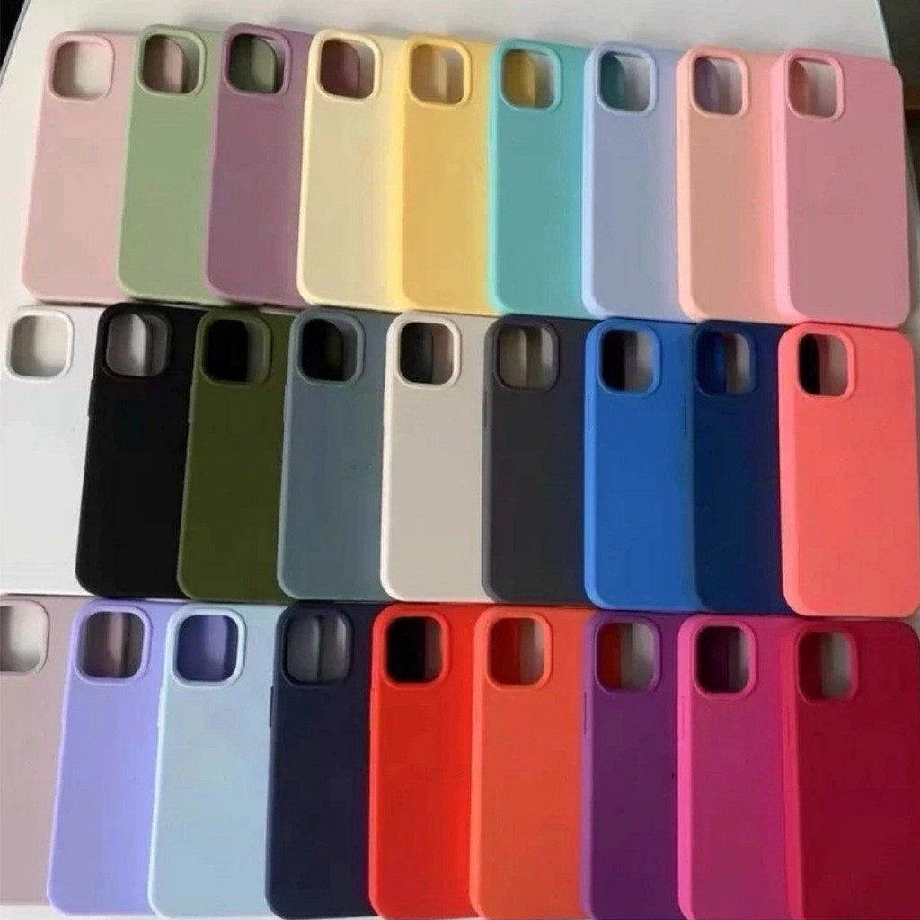 KIT 3 Ou 5 Capas Silicone Cor SortIdas Para Todos iPhone 17 16 15 14 13 12 11 Pro Max Plus
