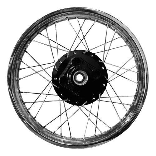 Roda Traseira Cg Fan 125 2000-2008 Cromado Cubo Preto Tambor Cromada - Cubo Preto