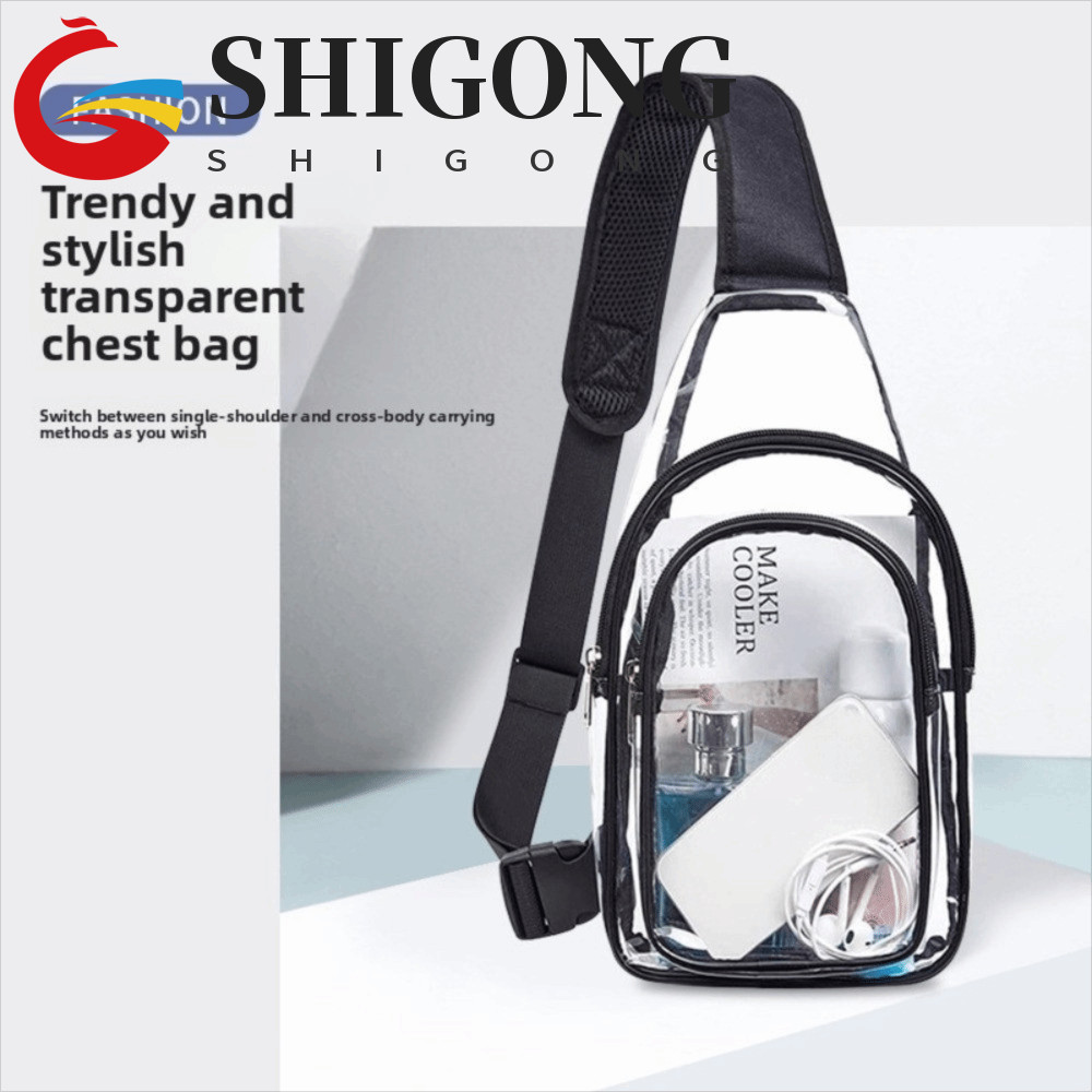 Bolsa Crossbody Transparente SHIGONG , De Peito Leve E À Prova D'água Ombro Ajustável Em PVC