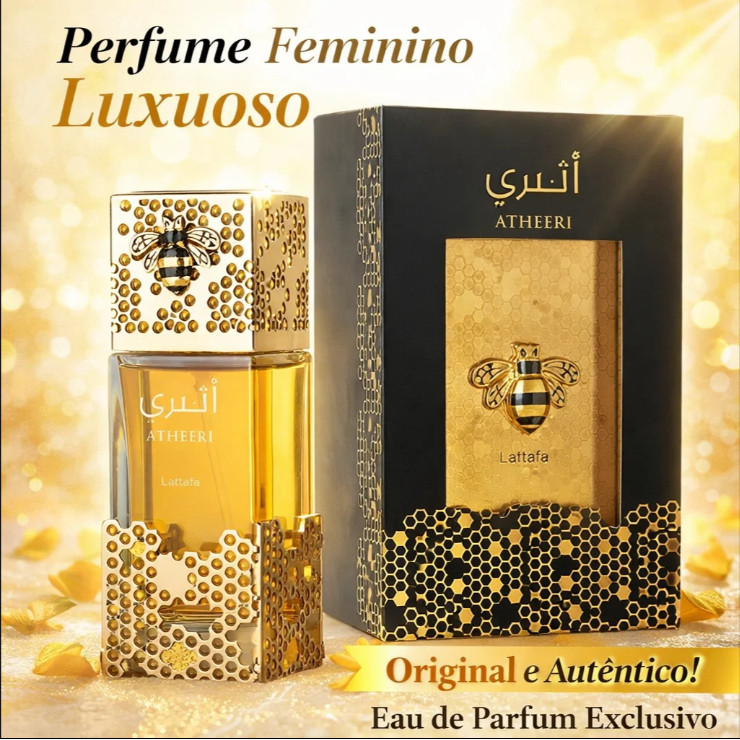 Perfume árabe da abelha Lattafa Atheeri Eau De Parfum Feminino Perfume100 Ml Original 100%
