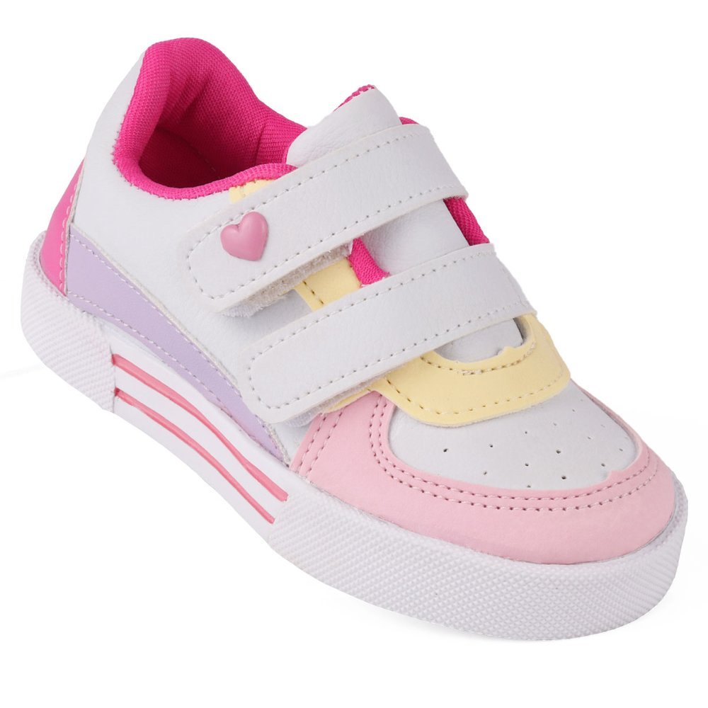 Tênis Infantil Menina Bee Happy Nina Candy Color Calce Fácil Velcro Duplo Leve e Confortável em Oferta na Shopee