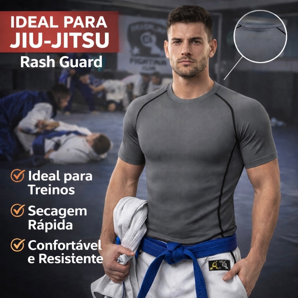Rash Guard Camisa de Compressão Jiu-Jitsu LISA Masculina Blusa Academia Treino Luta em Oferta na Shopee
