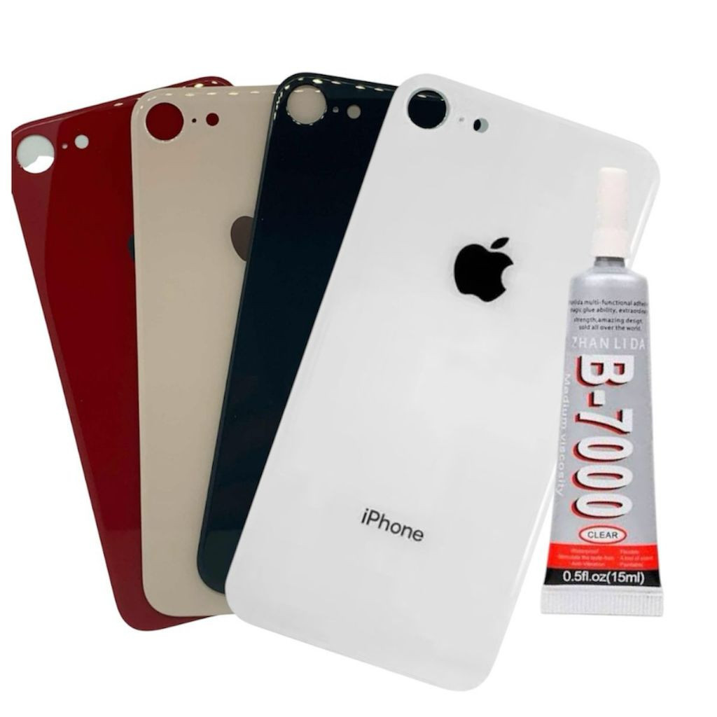 Tampa Vidro Traseira Para iPhone8- 8G  COM FURO MAIOR + Uma COLA 15ML em Oferta na Shopee