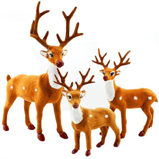 Kit 3 Peças Simulação De Natal Renas Elk Deer Decorações Casa Ano Novo Navidad Noel Kids Adereços Presentes Desktop Orna