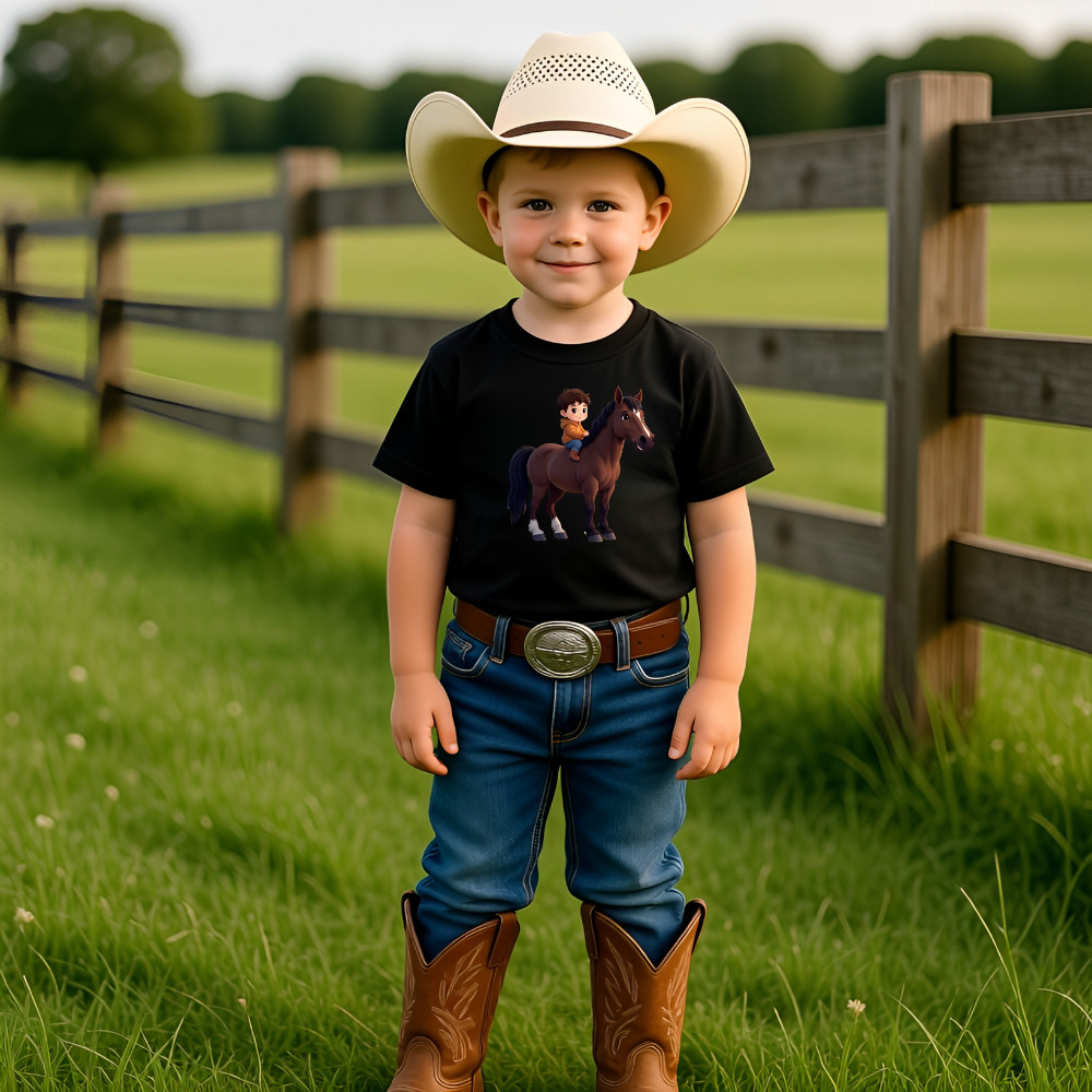 Camiseta Infantil Tema Moda Roça Country 100 Algodão Blusinha Infantil Estampada